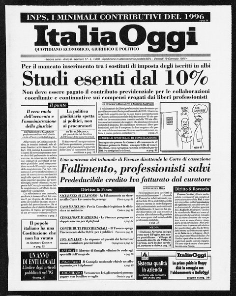 Italia oggi : quotidiano di economia finanza e politica